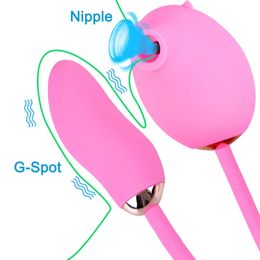Massage-items 2 in 1 vibrerende ei zuigen Vibator G spot clitoris stimulator 7 vibratie clit nippel sucker sexy speelgoed voor vrouwen
