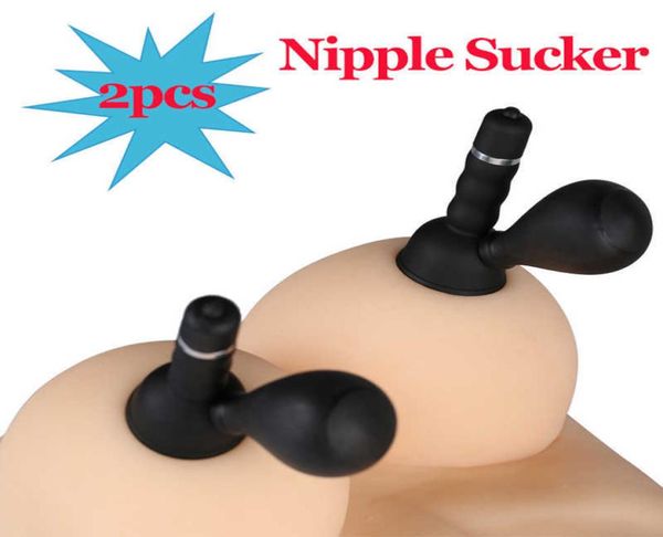 Articles de massage 2pcs Silicone Sucker vibratrice Méllon de poitrine Pussy Clitoris Masseur Vacuum Clamps Masturbator femelle pour 6004755