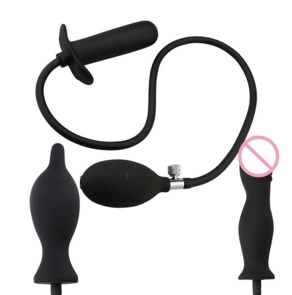Artículos de masaje 3 tipos Toyadores de sexo de silicona anal inflable