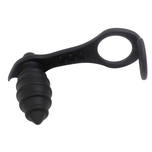 Artículos de masaje Anillo doble para pene Productos para adultos Punto G Masajeador de próstata Vibrador Juguetes atractivos para hombres Consolador anal Butt Plug Silicone271R