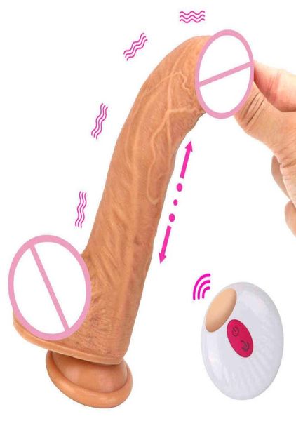 Articles de massage Chauffage Pénis Vibrateur Femelle Masturbation Automatique Télescopique Rotatif Gode Avec Forte Sucker Sex Toys Pour Femmes5667028