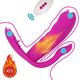 Articles de massage Lécher le vibrateur Stimulateur de vagin Anal Stimulateur portable Toys sexy pour femmes 3 en 1 Chauffage Clitoris G-Spot Massage