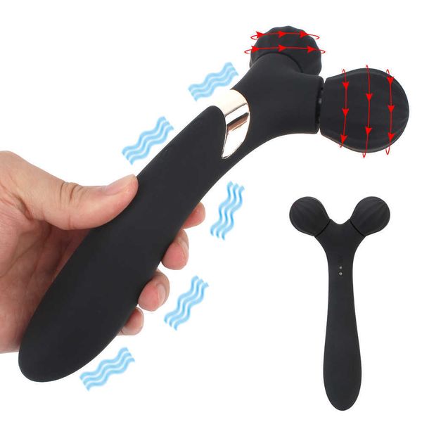 Articles de massage Baguette magique Vibromasseur rotatif Jouets sexy pour femmes Massage du corps du sein G Spot Stimulateur de clitoris USB Rechargeable 9 + 9 modes