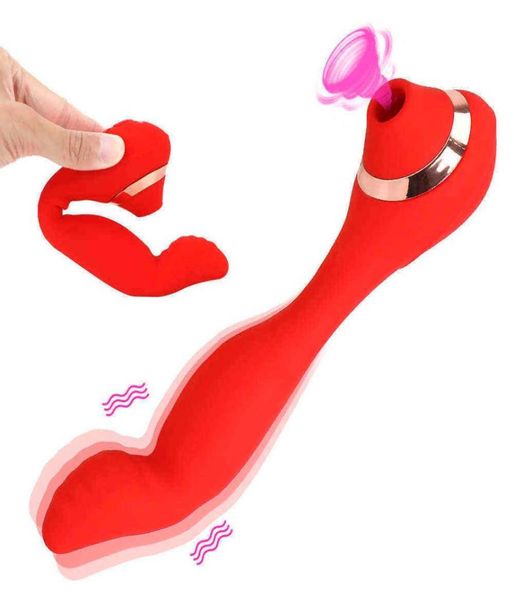 Artículos de masaje Estimulación en movimiento Masajeador de punto G Pezón Chupando Vibrador Consolador Dedo Doble uso Silicona Clítoris Sucker Sex4314414