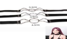 Articles de massage SML Taille en cuir ouvert Gag avec un bâillon oring Toys érotiques Bondage Contrraintes d'esclaves gays fétichistes sexy jouet pour 9154696