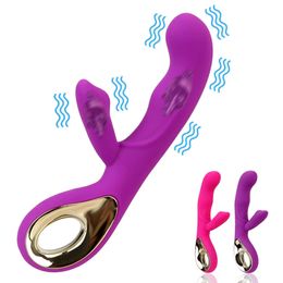 Massage-items Upgrade 10 modi Dildo Rabbit Vibrator Vrouwelijke Masturbators Waterdicht Sexy Speelgoed voor Dames G-spot Clit Stimulator