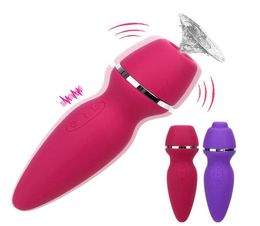 Massage-items upgrade 7-snelheden Clit Sucker-vibrator Pijpen Vibrerend Sexy speelgoed voor vrouwen met twee hoofden Oraal likken Clitoris Nippl9536035