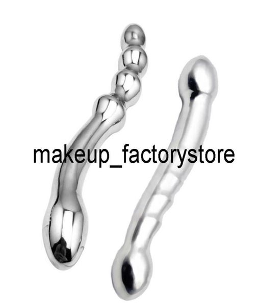 Masaje macho de acero inoxidable G spot wand palo de metal puro pene de metal Pspot estimulador de perlas anal -toy de consolador sexual para mujeres hombres8121347