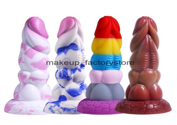 Gode Anal en Silicone souple multicolore de Massage, Plug Anal avec ventouse, jouets sexuels pour adulte, sangle sur gode, pénis, masturbateur féminin9671618