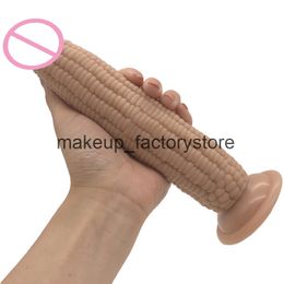 Massage Nieuwe Echte Skin Touch Realistische Dildo met zuignap Corn Shape Soft Penis Erotisch Speeltjes voor Dames G Spot Stimulatie Massager