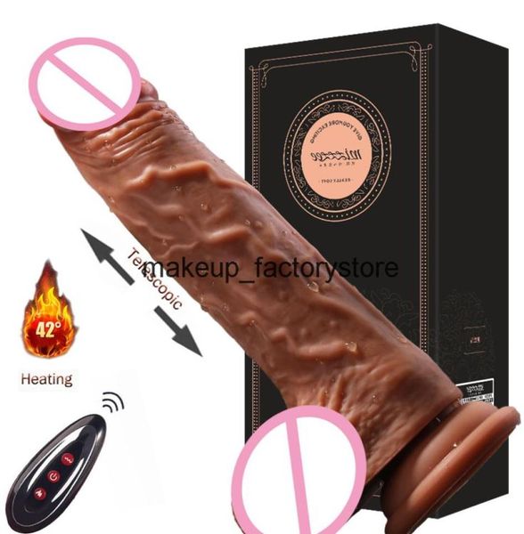 Massage Nouvel Télescopic Chauffage Dildo Vibrator Sex Toys for Women Penis Dildo Sex Tools for Females Masturbation GODE VEN4819366