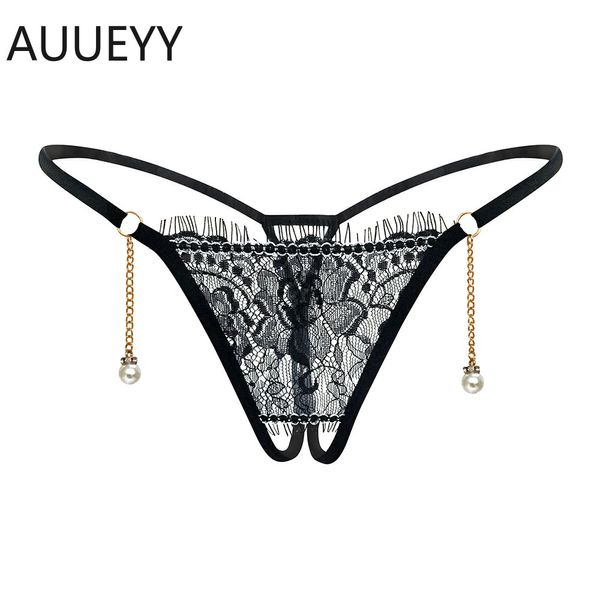 Masaje de talla grande XL sexy encaje mariposa bragas G-string sexy transparente Tanga T espalda mujer erótico coño hol ropa interior sin entrepierna