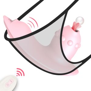 Massage Pocket Wear Vibrator Vrouwelijke Masturbatie Apparaat Tong Likken Clitoral Massager G-spot Vagina Stimulator Sex Machine Volwassen speelgoed