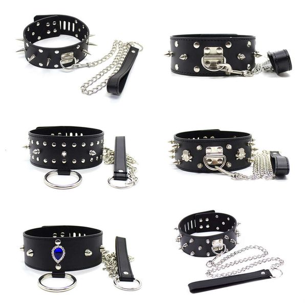 Productos de Masaje Tienda Erótica Exotic Sexyy Accesorios de Bdsm Bondage Collar de Cuero para Adultos Juegos Sexy Asfixia Castigo Fetiche Esclavo Cosplay