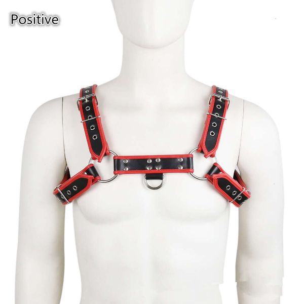 Produits de massage Haute qualité mâle sexy réglable en cuir Bdsm équipement de bondage poitrine haut court harnais ceinture sangle pour hommes gay fétiche costumes érotiques