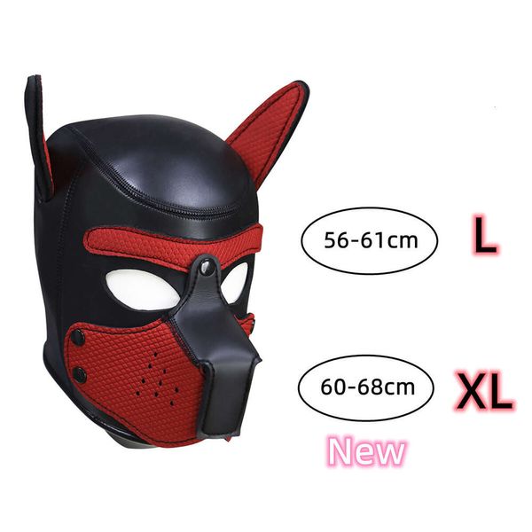 Produits de massage XL nouvelle augmentation grande taille chiot Cosplay néoprène fétiche capuche chien masque jouets sexy avec nez détachable pour les couples Bdsm Bondage