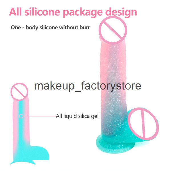 Masaje Consolador realista Color pene Silicona suave Estimulación del punto G Pene Pequeño Succionador de pene Juguetes anales para mujer Productos eróticos para adultos