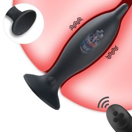 Masaje Control remoto Anal Plug Vibrador Butt Plug con potente ventosa Masturbador femenino Masajeador de próstata Juguetes sexuales para pareja