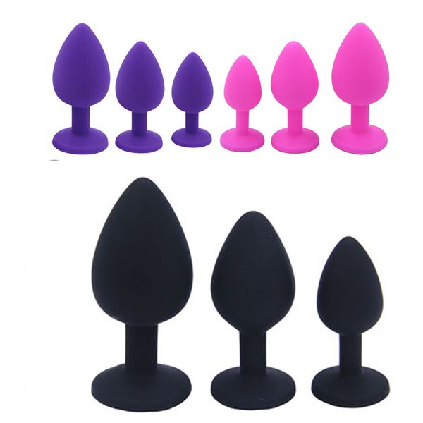 Masaje S M L Tapones anales de silicona Joyería de cristal Butt Plug Juguetes sexuales para adultos para mujeres Gay Anus Expander Trainer Hombres Masajeador de próstata