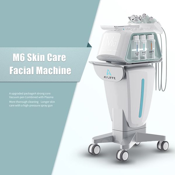 Utilisation en salon de massage Hydradermabrasion Aqua Peeling Centre de rajeunissement de l'humidité de la peau 6 en 1 Nutriment à ultrasons Promouvoir le dispositif bactéricide au plasma