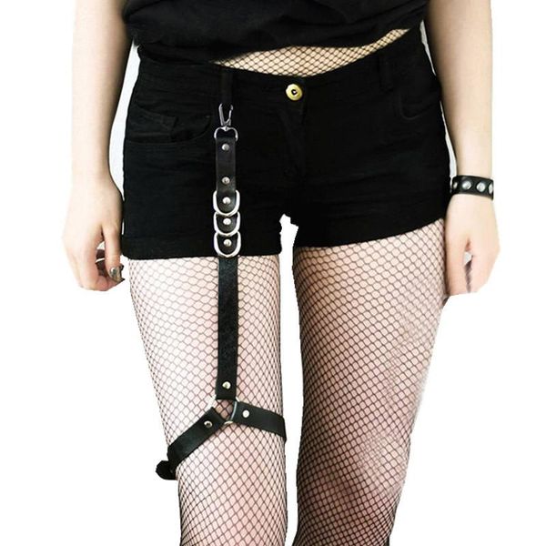 Masaje Sexo Señoras Piernas Cuero de PU Bondage Corporal Juguetes Eróticos Estilo Gótico Ligueros Punk Gótico Bondage BDSM Fantasía Fetiche Juego para Adultos