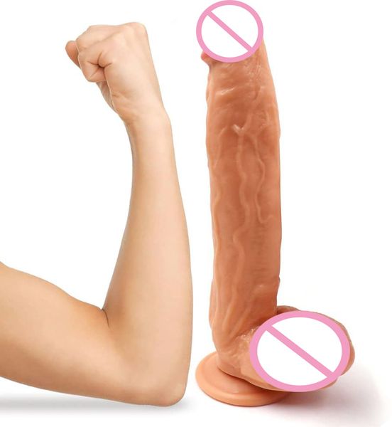 Jouets Sexy 11.8 pouces géant chair gode pénis réaliste énormes godes avec ventouse adulte pour femme masturbateur boutique