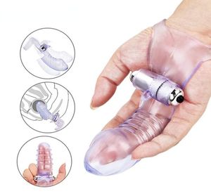 Masaje Juguetes sexuales Silicona Funda para el dedo Vibrador Punto G Masajeador Vibrador Consolador Coqueteo Vagina Mujeres adultas Parejas eróticas Se6618079