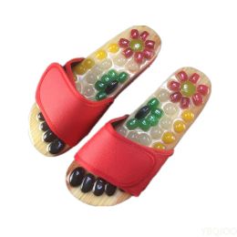 Chaussures de massage Les glissades pavées accupressent le pied intérieur médicament chinois pédicure acupoint santé pantoufles plates