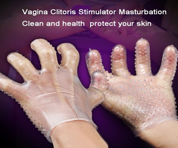 Massage gants doux Masturbation Spike Spots gants pour unisexe doigt jouets sexuels pour Couples masturbateur masculin EroticToy Sex Tool For5776242