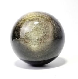 Massage Stones Rocks 1pc Natural Golden Obsidian Ball Polished Globe Massing Sphere Reiki guérison Stone Decoration Home Decoration Exquise Gifts 240403