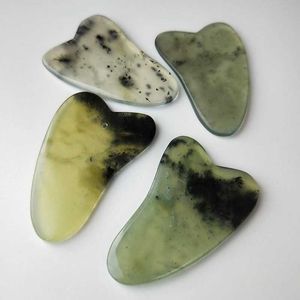 Massage Stones Rocks 1pcs Gua Sha Board Scraper Natural Ink Jade Stone Guasha Massage Tool Facial en Body Treatment Scraping Care Healthy Massage 2445