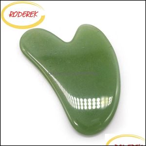 Piedras de masaje Rocas Aventurina Jade Guasha Tablero Raspador de piedra natural Chino Gua Sha Herramientas para el cuerpo Healare Drop Delivery Healt Dhvzt