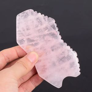 Massagestenen Rotsen Kam Rozenkwarts Gua Sha Tool Natuursteen Lichaamsmassage Gezondheidszorggereedschap SPA Schrapen Multifunctioneel massageapparaat Hoofd Gezicht 231007