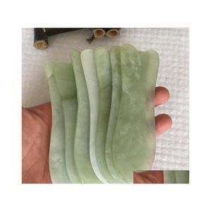 Massage Stones Rocks Drop Jade Gua Sha Tools 100 Stone Guasha Board Scra Mas Tool Tra Edge lisse pour le visage Foot Foot Deliv Dhptu