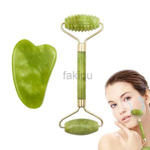 Massage Stones Rocks Jade Stone Facial Massage Roller voor gezicht Eye Face Neck Natural Massager Guasha Scraper Dunne Face Lift Beauty Slankrol 240403