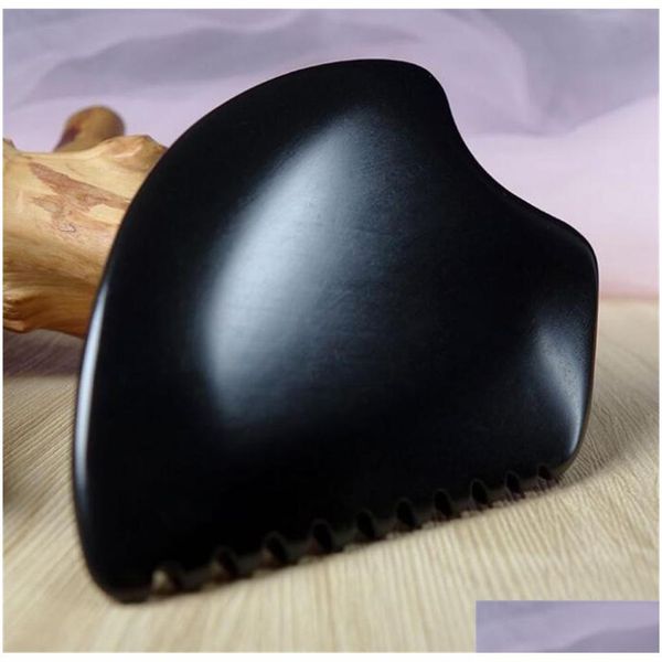 Piedras de masaje Rocas Mas Big Gua Sha Herramientas para el cuerpo facial Guasha Scra Bian Scraper Tool Black Xb1 Drop Delivery Salud Belleza DHZ6W