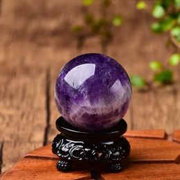 Massage Stones Rocks Natural Crystal Dream Amethyst Ball Polished Globe Massaging Ball Reiki guérison Stone Decoration Home Decoration Exquise Collecture Souvenir 240403