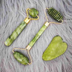 Massage Stones Rocks Natural Jade Roller Massager voor Face Roller Gua Sha Jade Stone Face Massager Anti-Wrinkle Lift Facial Beauty Skin Care Tools 240403