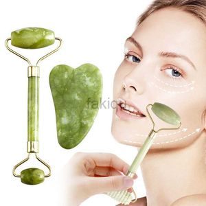 Massage Stones Rocks Natural Jade Stone Massage Gua Sha Scraper Roller Facial Care Physical Beauty Lifting Firming Guasha Face Massager Scraping Tool 240403