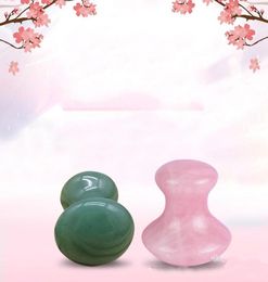 Massage Stones Rocks Natural Rose Quartz Green Aventurine Forme des champignons Gua Sha Guasha Stracing Tool Board pour relaxer Meditatio8067218