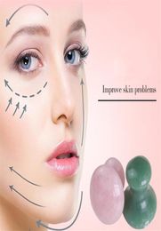 Massage Stones Rocks Natural Rose Quartz Green Aventurine Mushroom Shape Gua Sha Guasha Scraping Tool Board voor Spa Relaxing Medit1255240