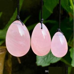 Massage Stones Rocks Natural Rose Quartz Crystal Eggs Yoni Egg Vaginale ballen voor vrouwen Gezondheidszorg Kegel Oefening Masr Drop Dhawo