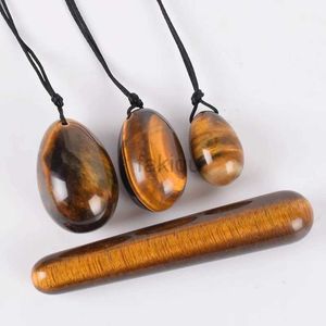 Massage Stones Rocks Tiger Eye Yoni Eggs Set Kegel Oefening Ben Wa Ball Boorde Jade Eggs Natural Stone Yoni Wand Onbrugde massagebal 240403