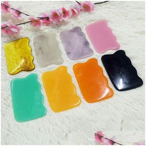 Massage Stones Rocks Triangle Resin Guasha Gua Sha Board Scra Boards For FL Body Mas Beauty Health Care BeeSwax Scratch Scraper Ma DHHKC