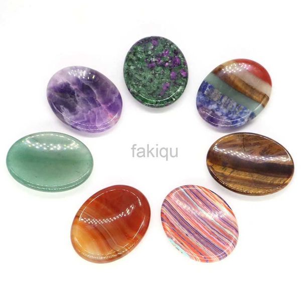 Massage Stones Rocks Wholesale 35x45 mm Thumb Oublier les pierres de souci de massage ovale 7 chakra Crystal Healing Reiki Energy Meditation Pocket Gemstone 240403