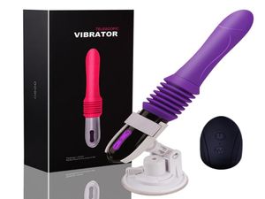 Massage Op En Neer Beweging Sex Machine Vrouwelijke Dildo Vibrator Krachtige Hand Automatische Penis Met Zuignap Speeltjes voor Wo8343115