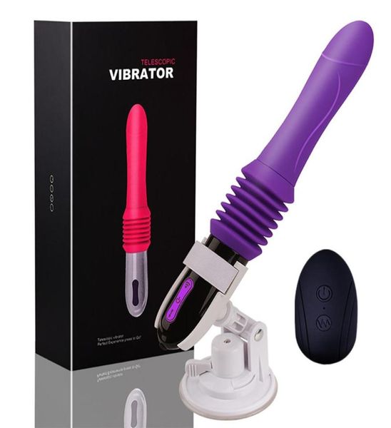 Masajear movimiento hacia arriba y hacia abajo Máquina sexual Consolador femenino Vibrador Potente mano Pene automático con ventosa Juguetes sexuales para Wo8684694