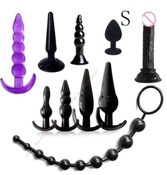 Masaje Vibrador Butt Anal Plug Set Vibración Sensualidad Vibrador Butt Beads Kit Masajeador de próstata sexual Juguetes sexuales para parejas di9556587