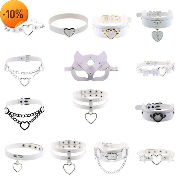 Accessoires exotiques blancs de massage de collier ras du cou en cuir avec masque de capot d'oreilles pour les couples fétichistes Bdsm Bondage Sex Toys Adult Sex Shop