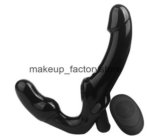 Massage Wireless Remote Lesbian GSpot Clit Vibrator Dildo Volwassenen Strapless Strapon Dildo Sex Toys for Paren Double Head Vibrat3796844